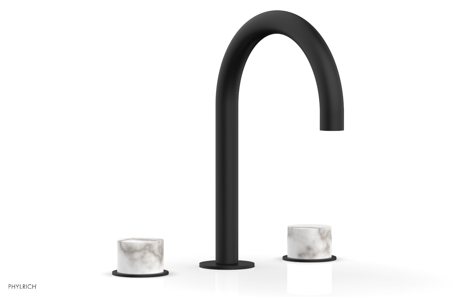 BASIC II Widespread Faucet - White Marble Handles 230-03 — image 1