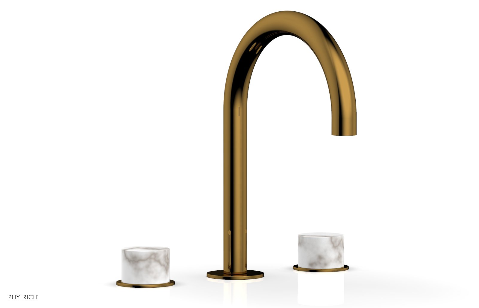 BASIC II Widespread Faucet - White Marble Handles 230-03 — image 1