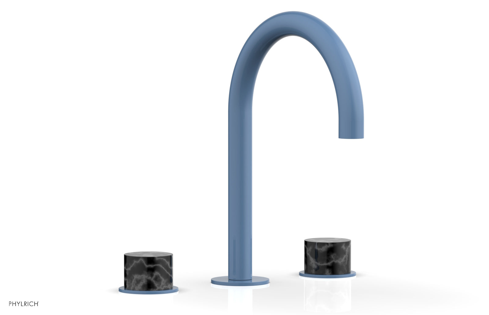 BASIC II Widespread Faucet - Black Marble Handles 230-03 — image 1