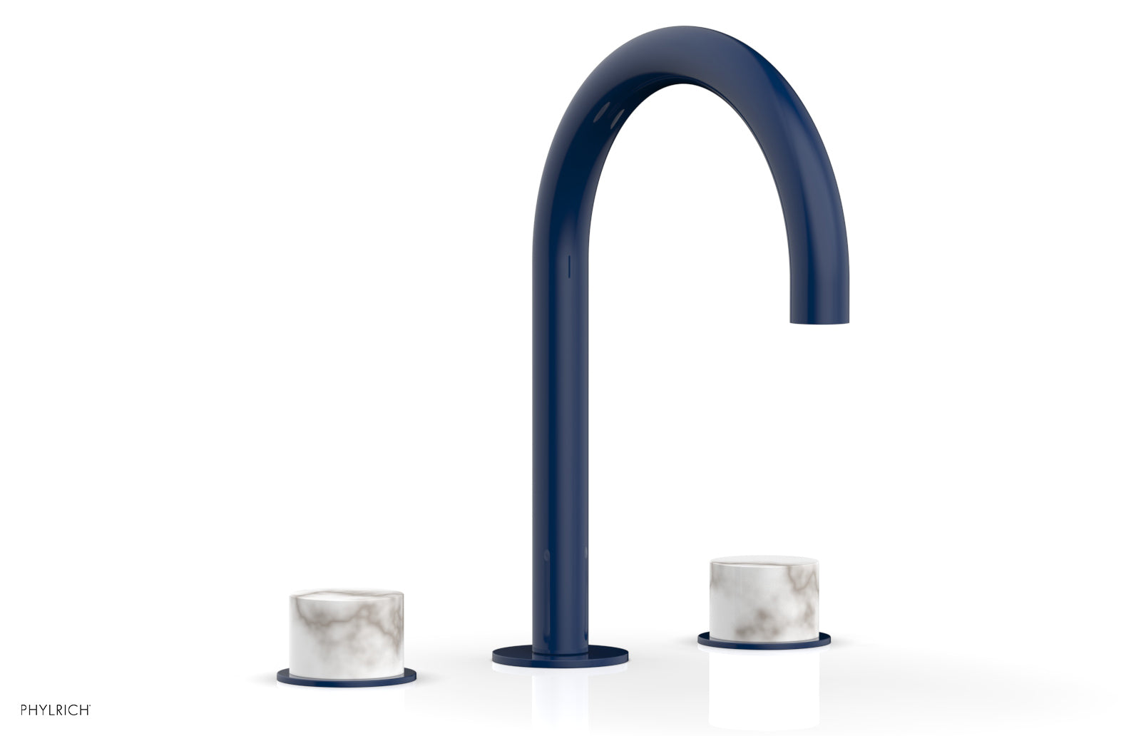 BASIC II Widespread Faucet - White Marble Handles 230-03