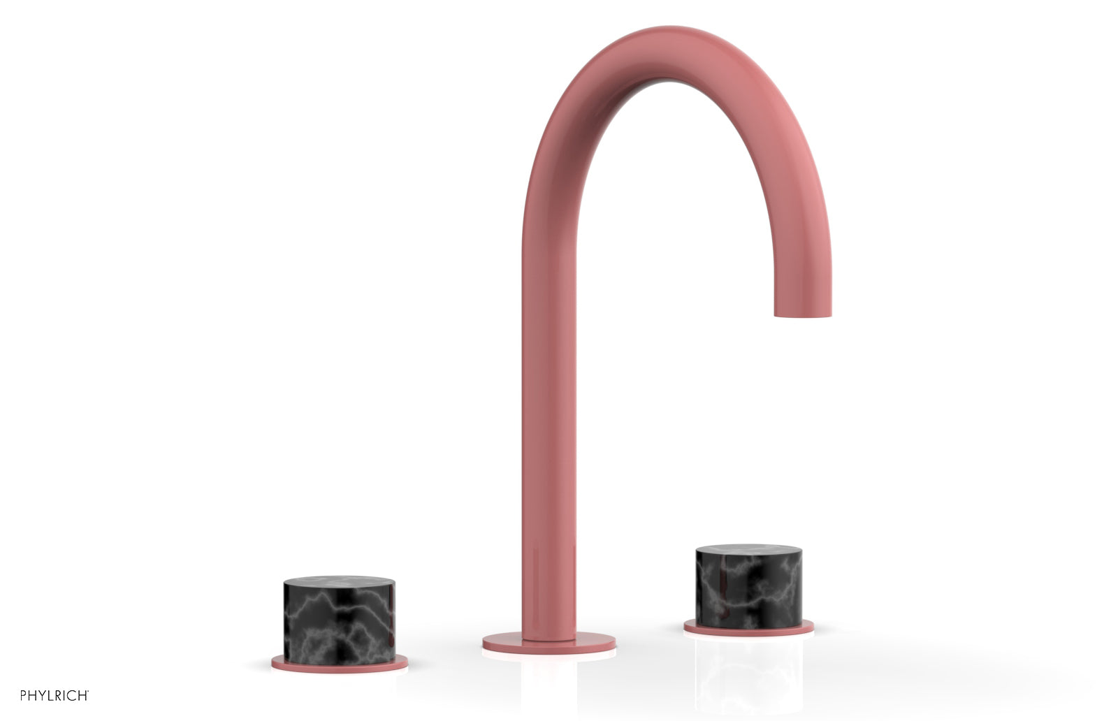 BASIC II Widespread Faucet - Black Marble Handles 230-03 — image 1