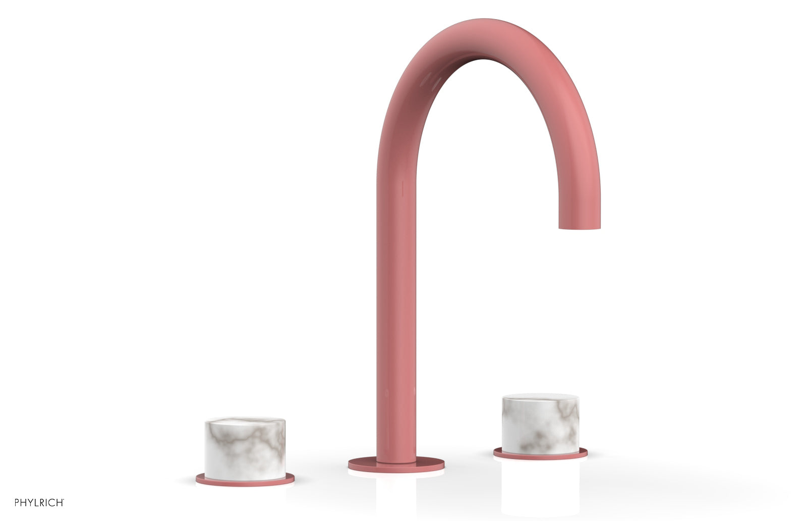 BASIC II Widespread Faucet - White Marble Handles 230-03