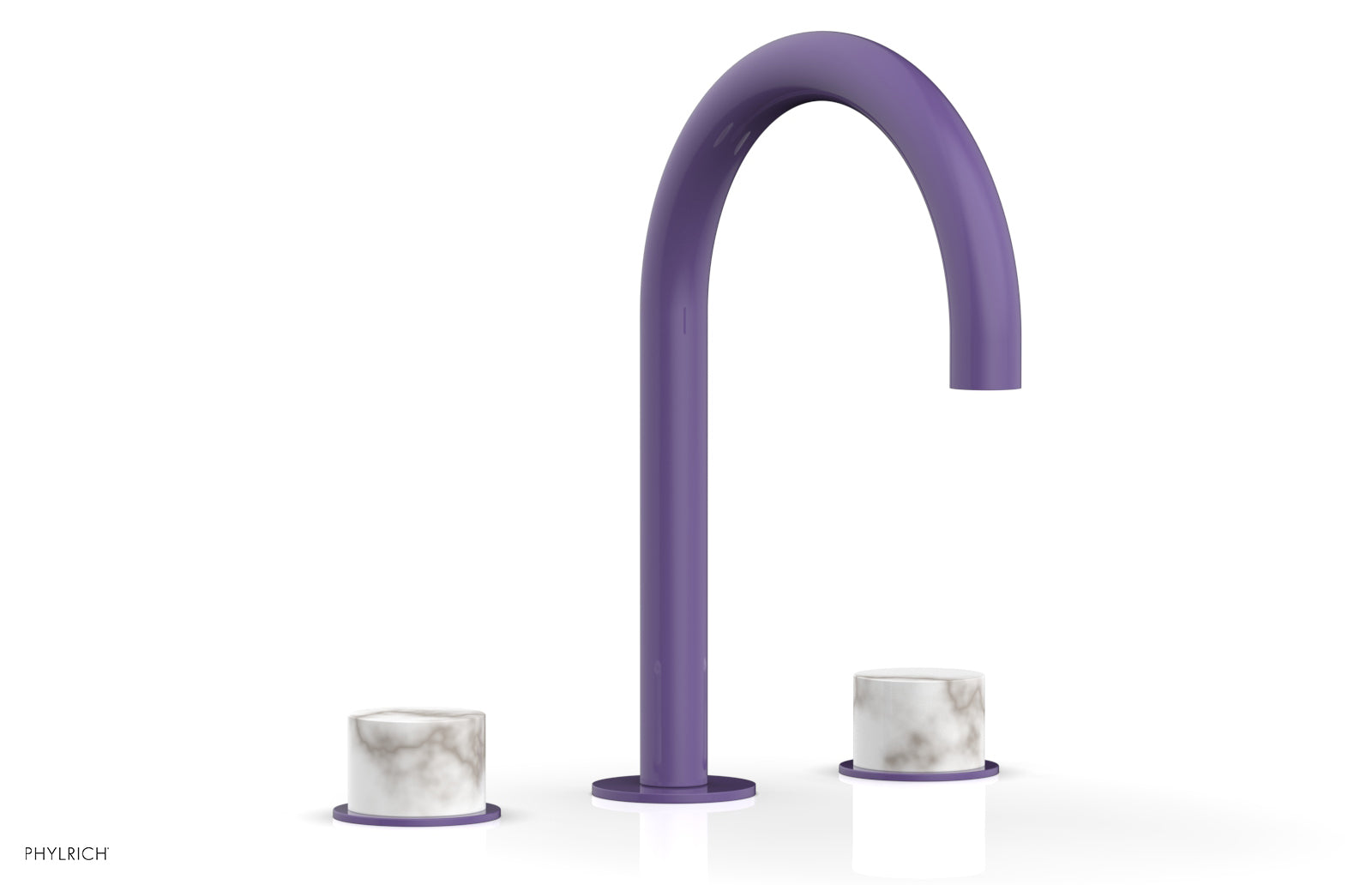 BASIC II Widespread Faucet - White Marble Handles 230-03