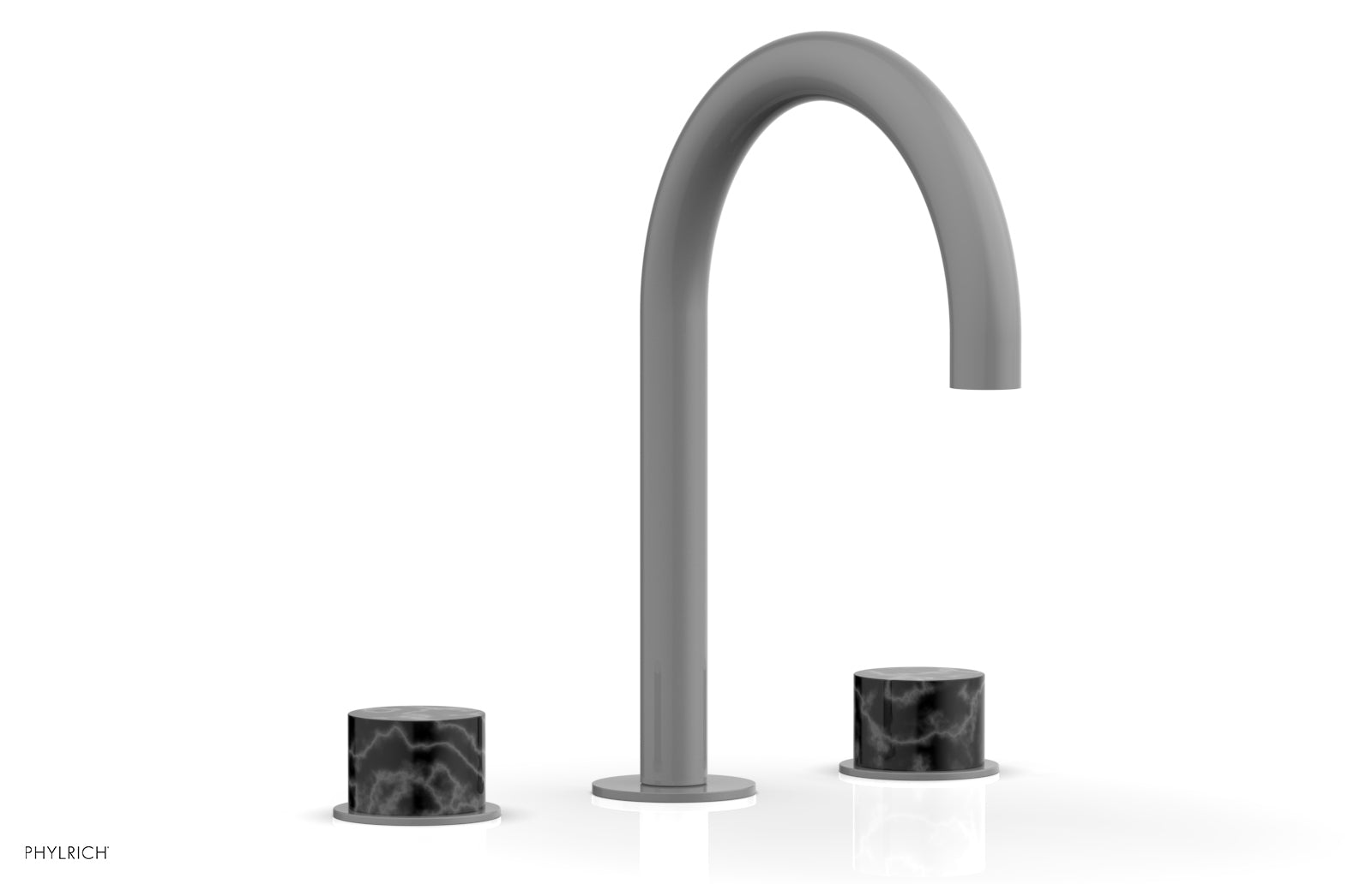 BASIC II Widespread Faucet - Black Marble Handles 230-03 — image 1