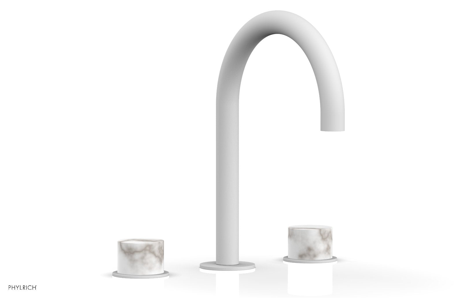 BASIC II Widespread Faucet - White Marble Handles 230-03 — image 1