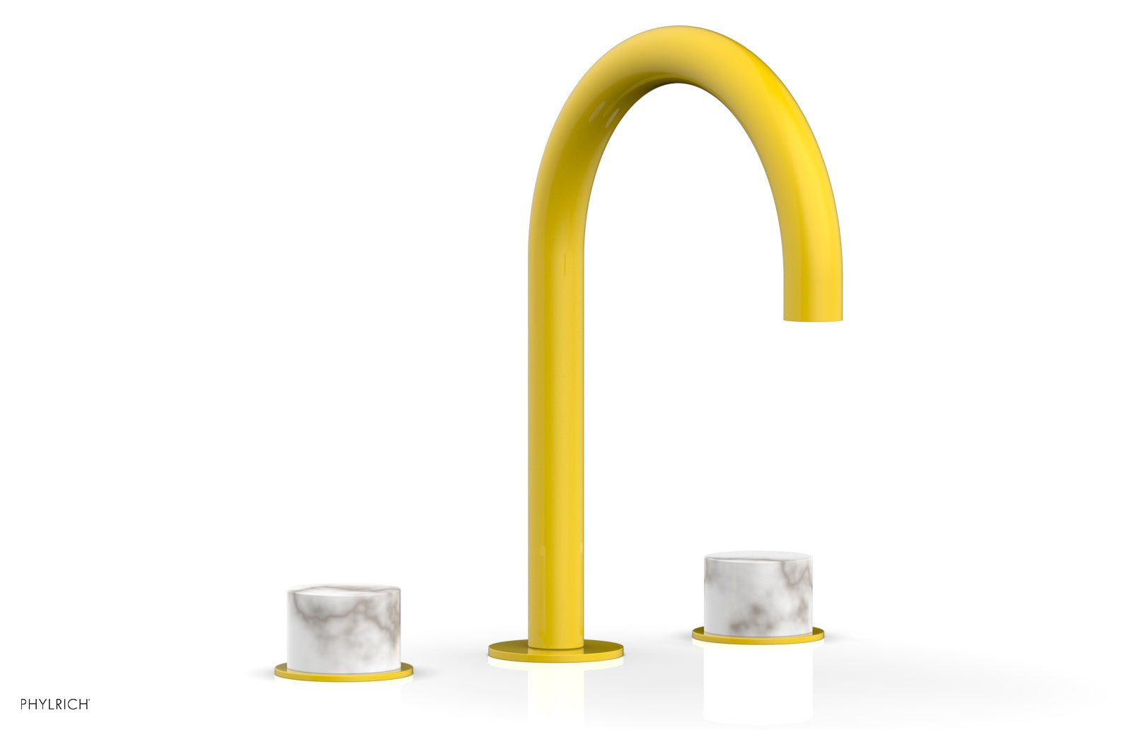 BASIC II Widespread Faucet - White Marble Handles 230-03