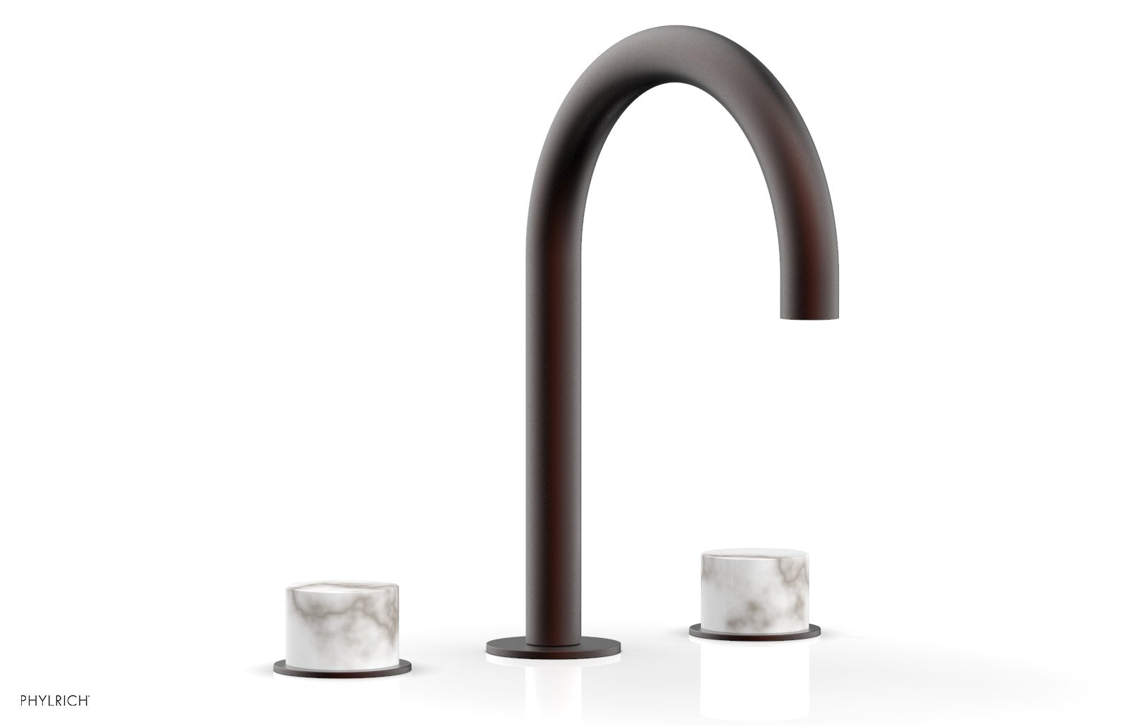 BASIC II Widespread Faucet - White Marble Handles 230-03 — image 1