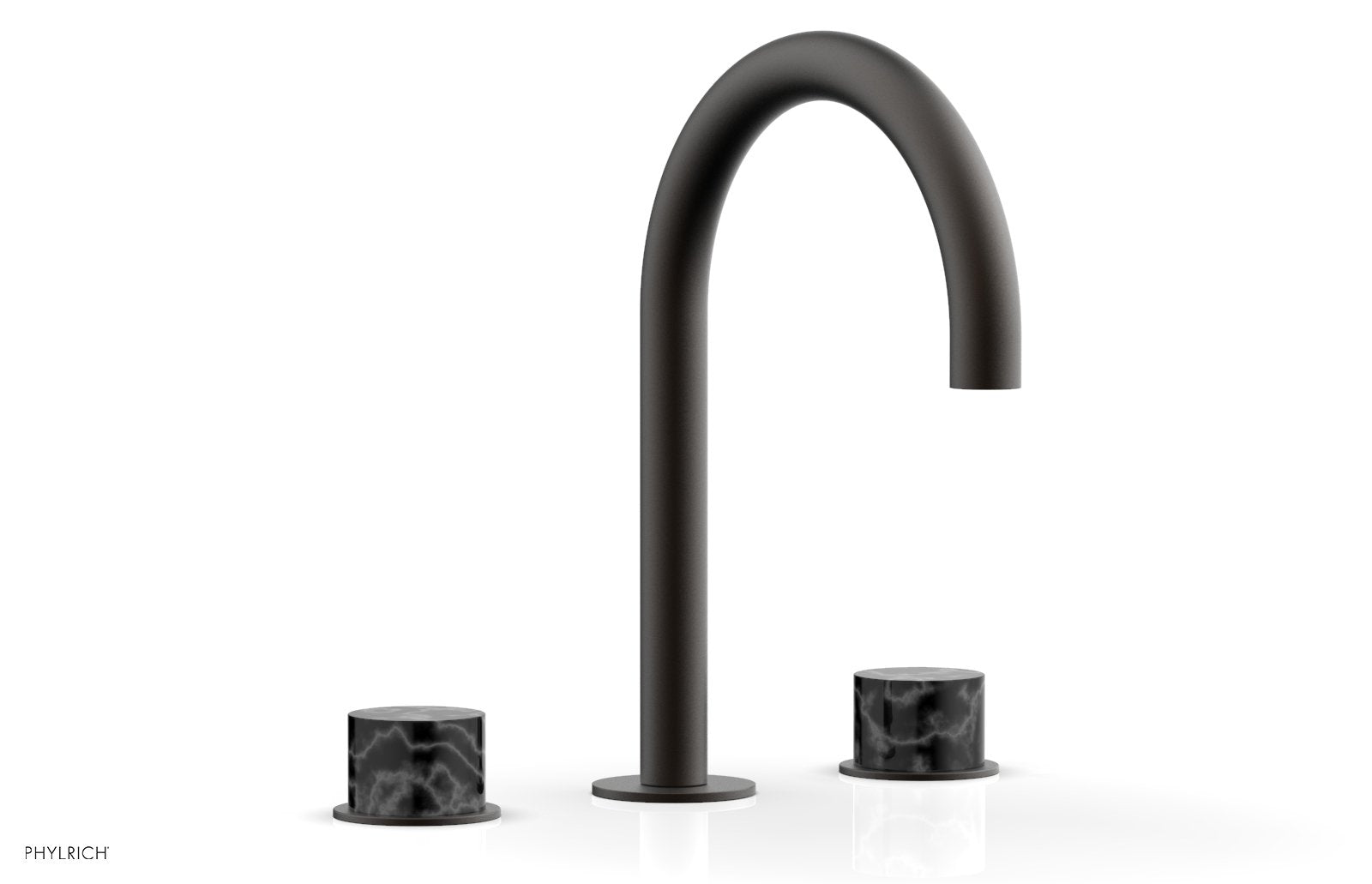 BASIC II Widespread Faucet - Black Marble Handles 230-03