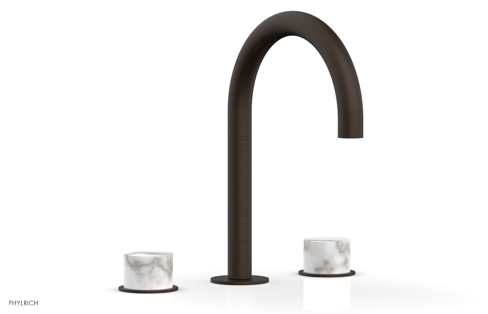 BASIC II Widespread Faucet - White Marble Handles 230-03