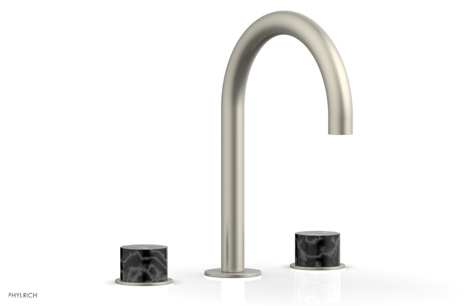 BASIC II Widespread Faucet -  Black Marble Handles 230-03 — thumbnail 2