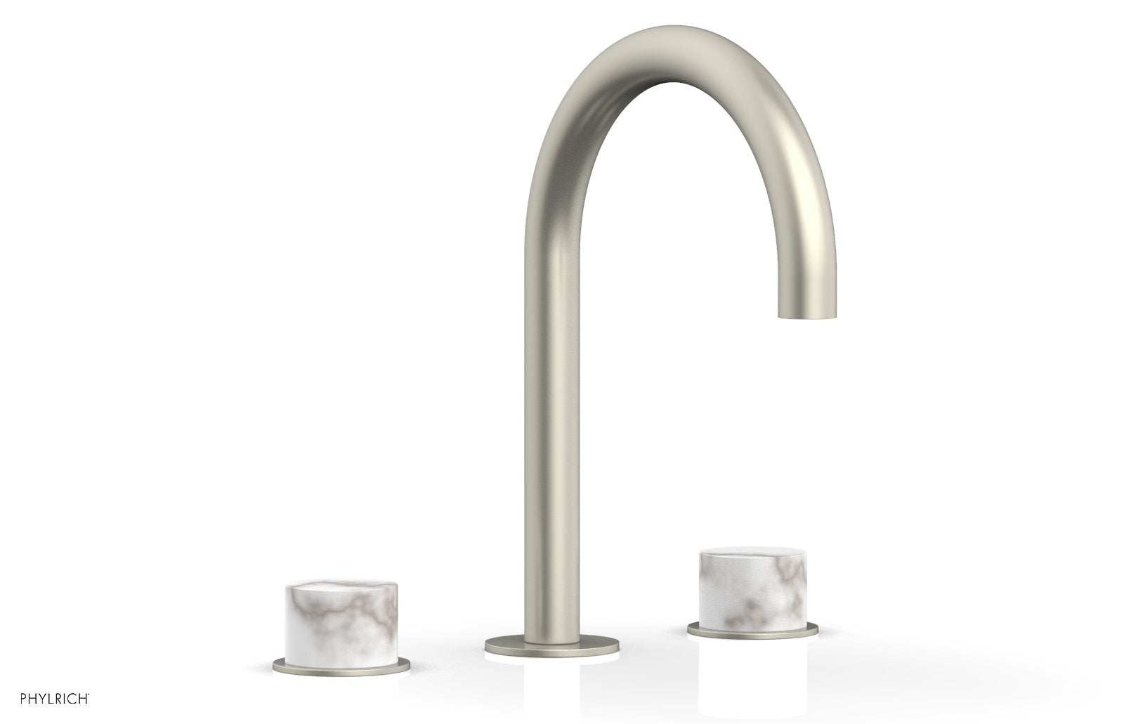 BASIC II Widespread Faucet - White Marble Handles 230-03 — thumbnail 2
