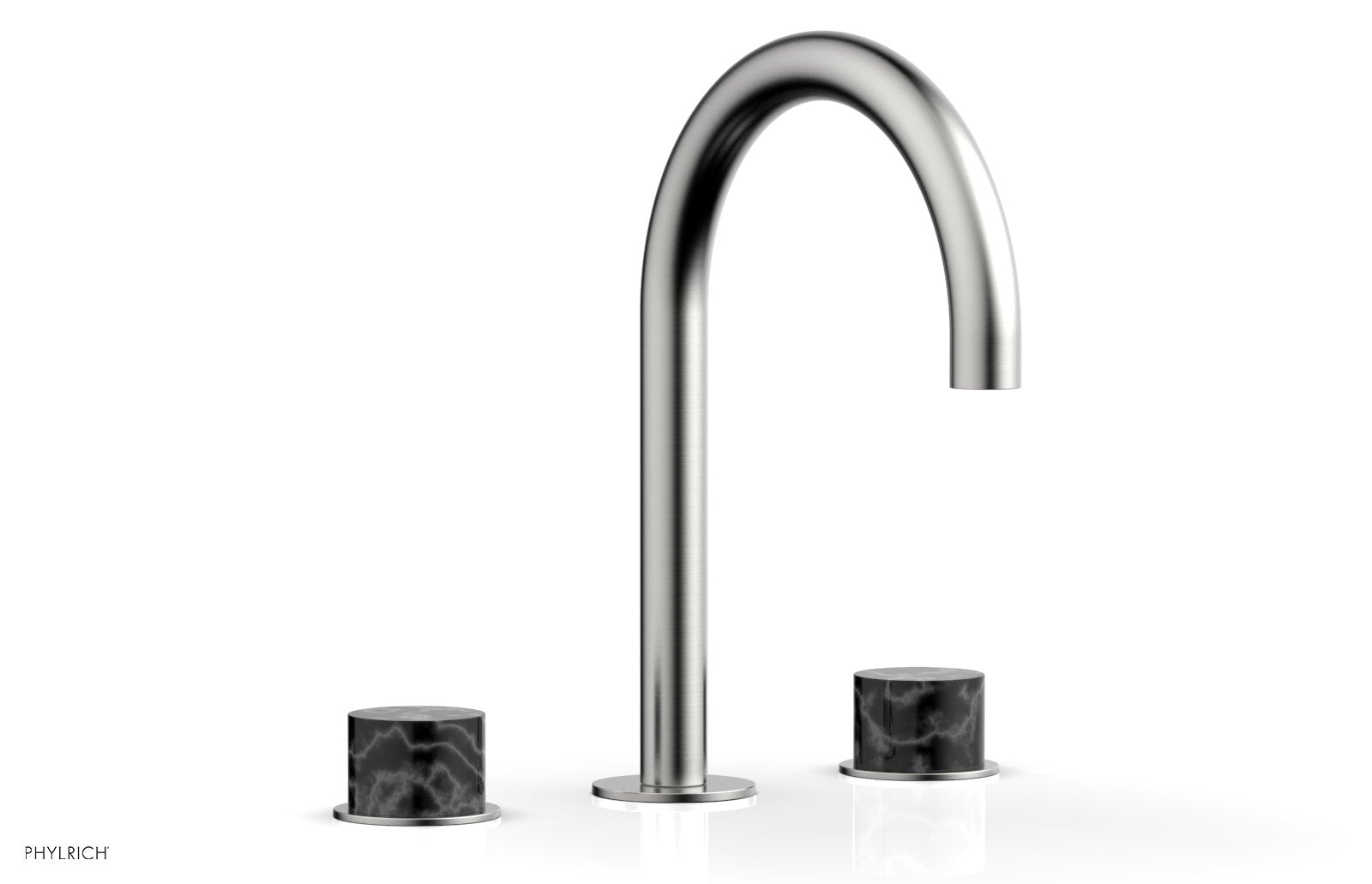 BASIC II Widespread Faucet - Black Marble Handles 230-03 — image 1