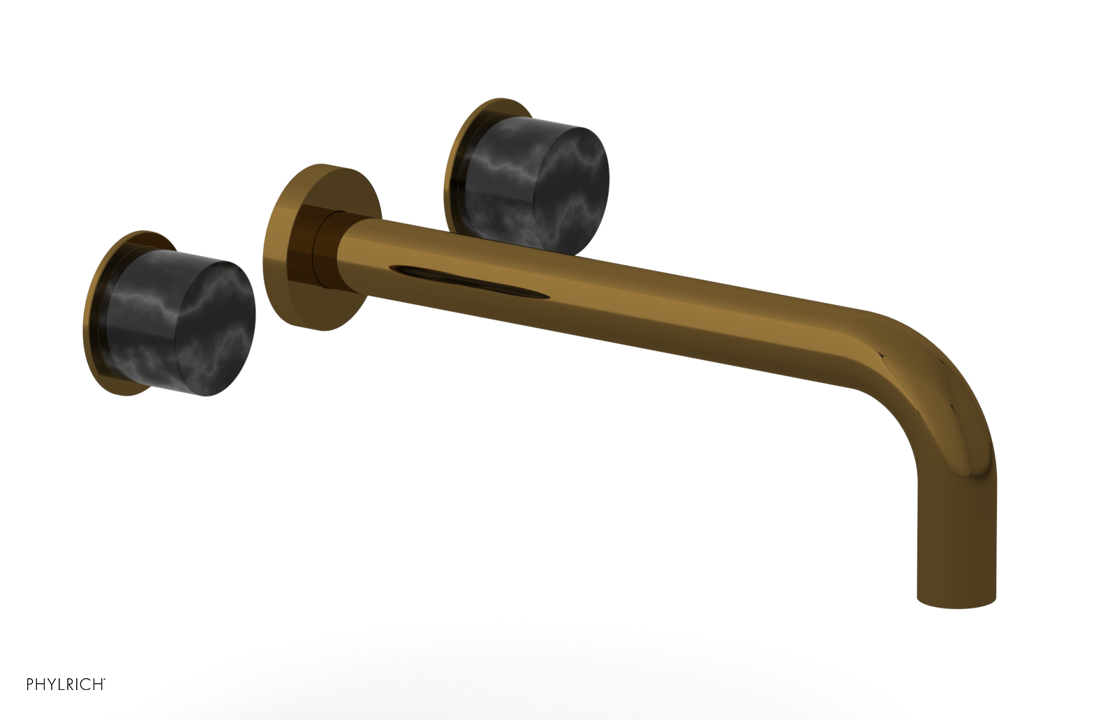 Basic II 10"  Wall Lavatory Set - Black Marble Handles 230-13-10 — image 1