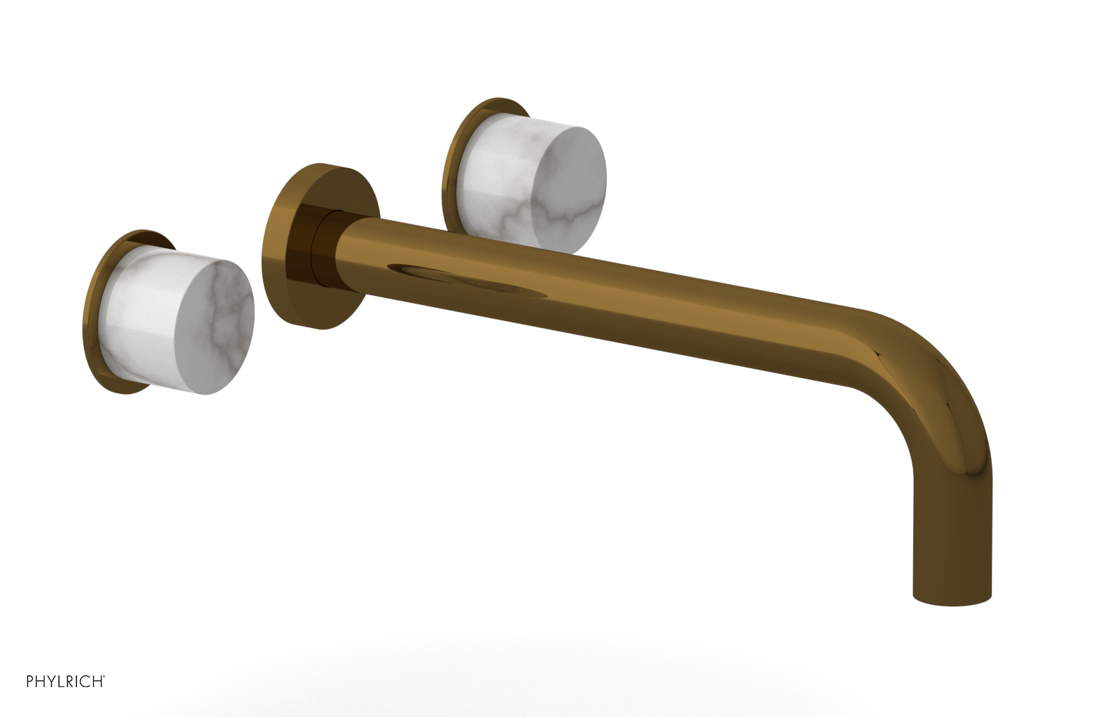 Basic II 10" Wall Lavatory Set - White Marble Handles 230-13-10 — image 1