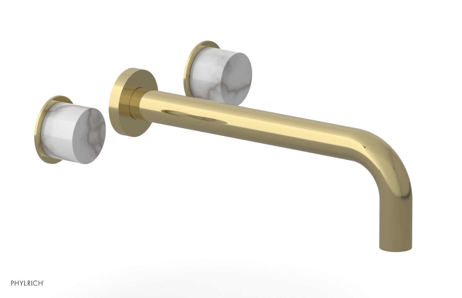 Basic II 10" Wall Lavatory Set - White Marble Handles 230-13-10 — image 1