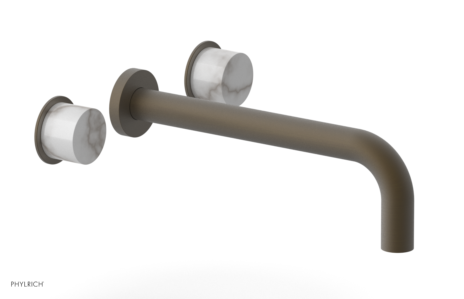 Basic II 10"  Wall Lavatory Set - White Marble Handles 230-13-10 — image 1