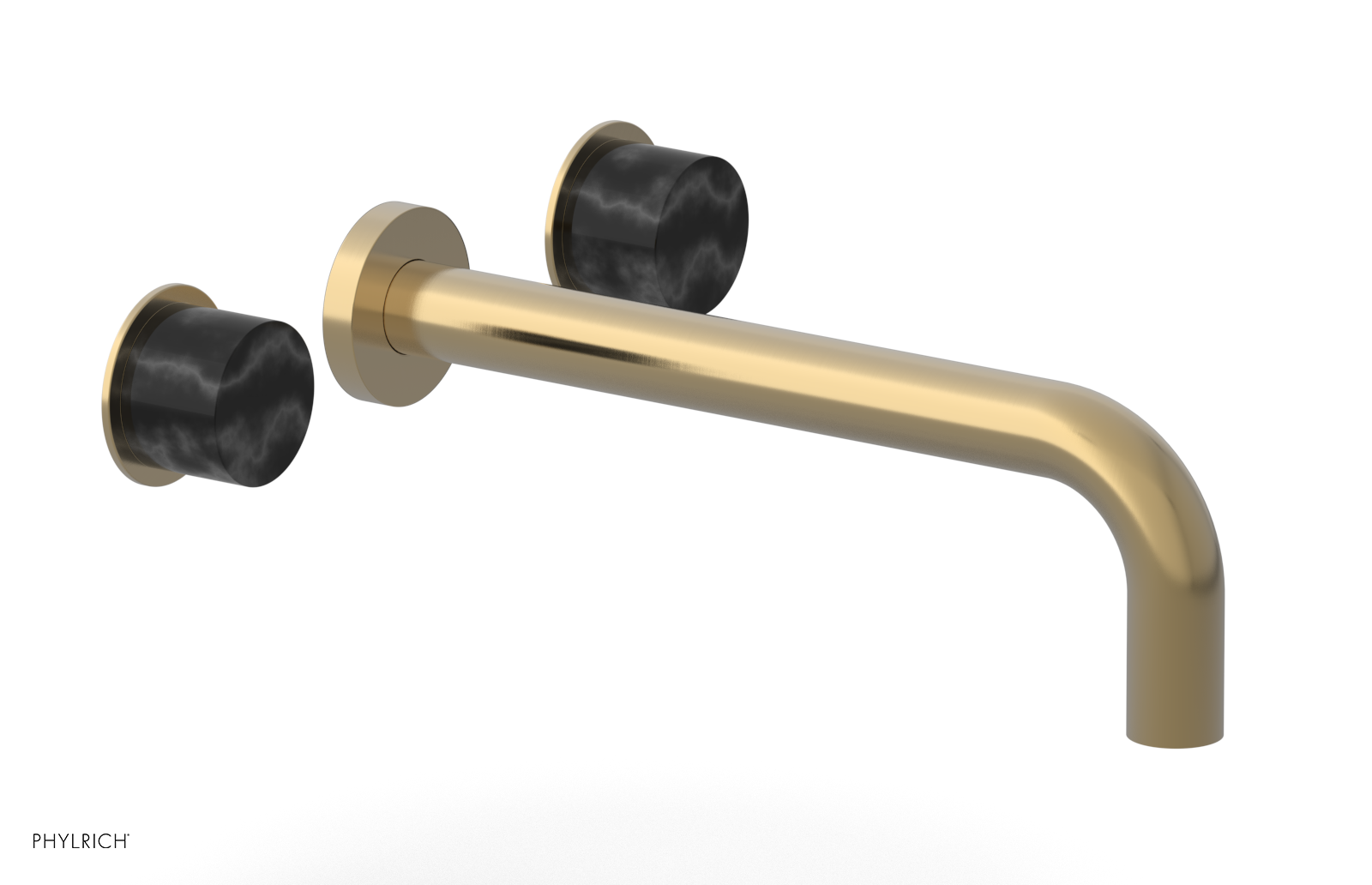 Basic II 10"  Wall Lavatory Set - Black Marble Handles 230-13-10 — thumbnail 3