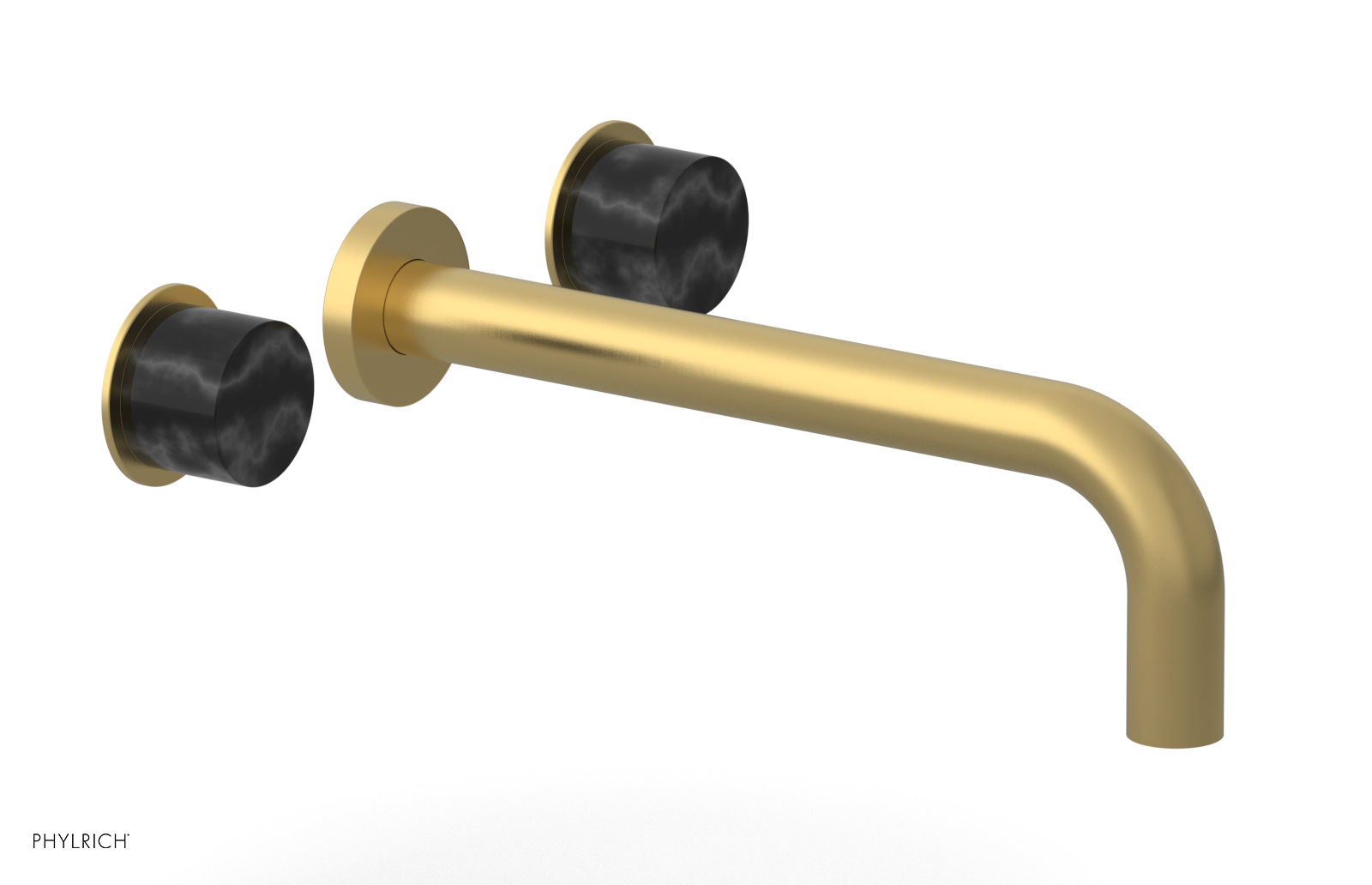 Basic II 10" Wall Lavatory Set - Black Marble Handles 230-13-10