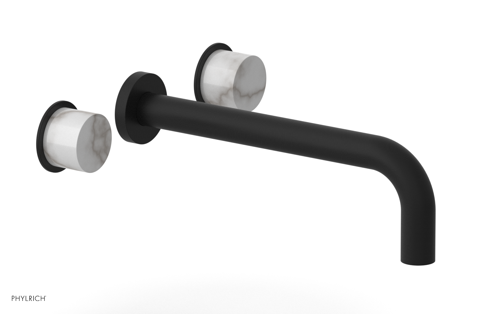 Basic II 10" Wall Lavatory Set - White Marble Handles 230-13-10