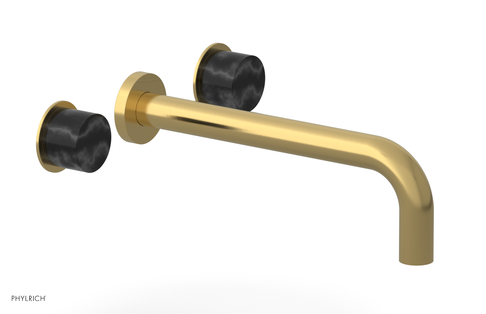 Basic II 10" Wall Lavatory Set - Black Marble Handles 230-13-10