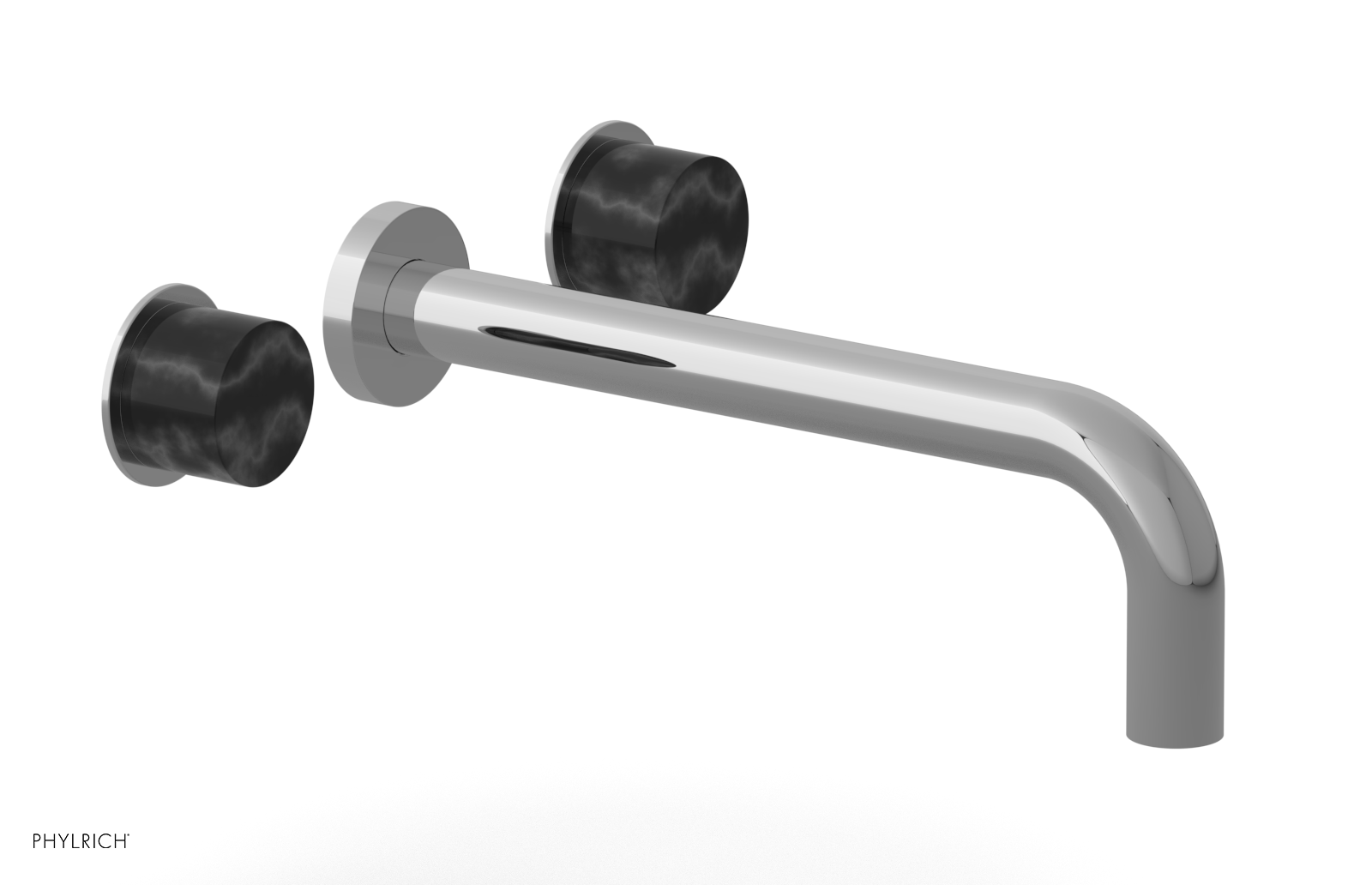 Basic II 10" Wall Lavatory Set - Black Marble Handles 230-13-10