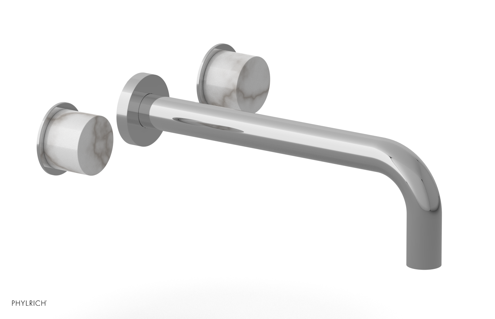 Basic II 10" Wall Lavatory Set - White Marble Handles 230-13-10