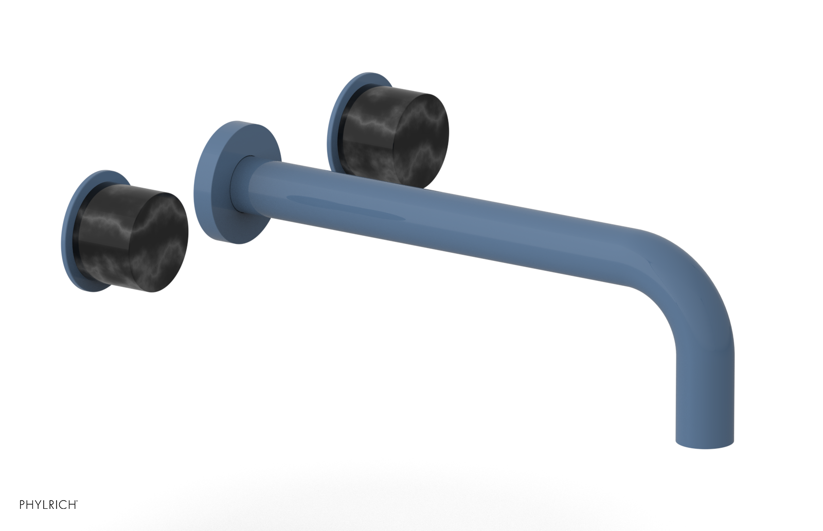 Basic II 10" Wall Lavatory Set - Black Marble Handles 230-13-10