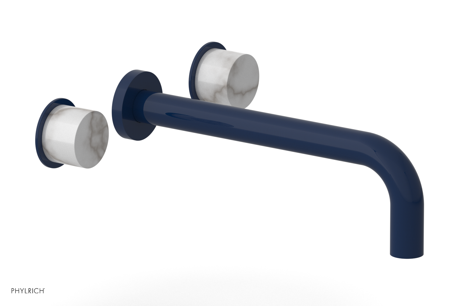 Basic II 10" Wall Lavatory Set - White Marble Handles 230-13-10