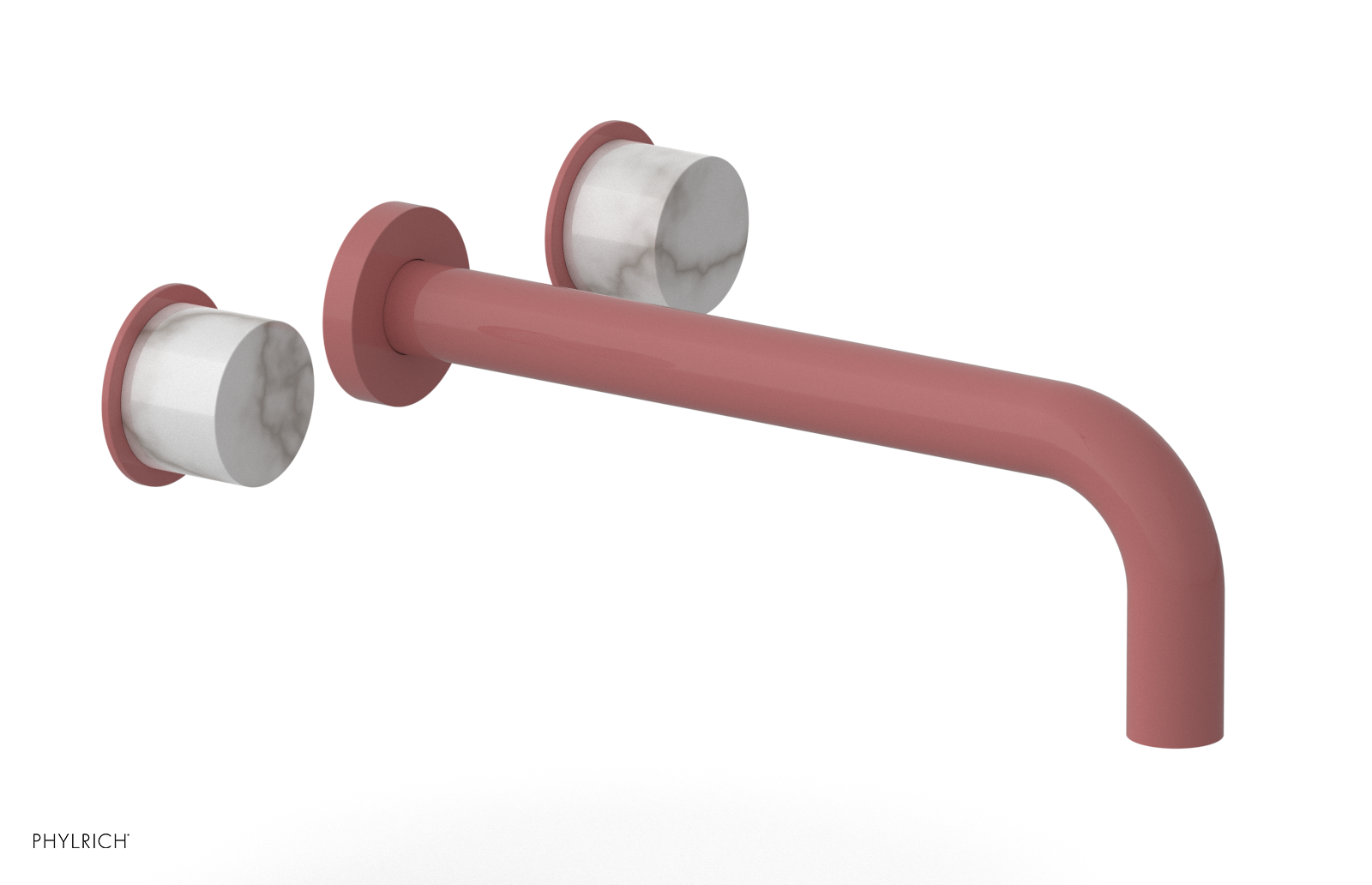 Basic II 10" Wall Lavatory Set - White Marble Handles 230-13-10