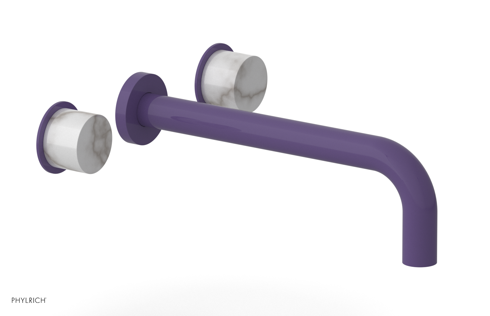 Basic II 10" Wall Lavatory Set - White Marble Handles 230-13-10