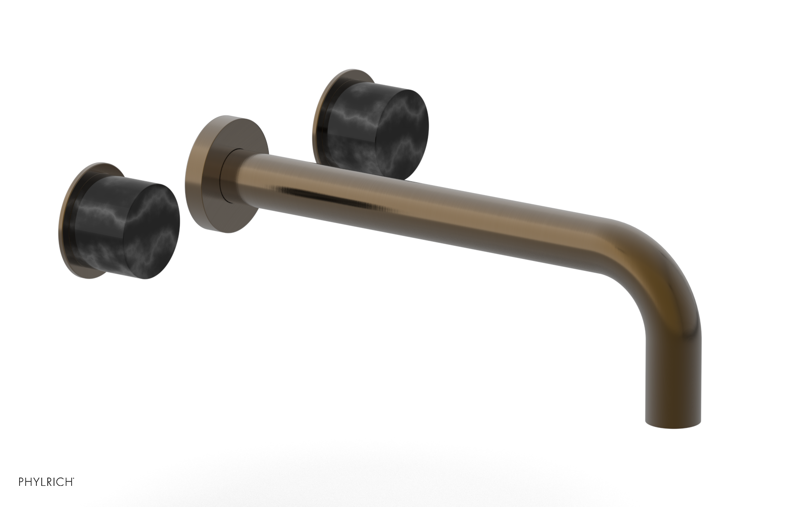 Basic II 10" Wall Lavatory Set - Black Marble Handles 230-13-10