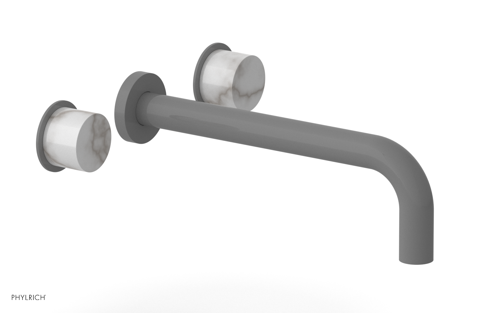 Basic II 10" Wall Lavatory Set - White Marble Handles 230-13-10