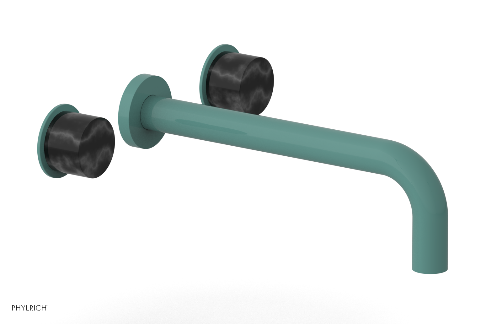 Basic II 10" Wall Lavatory Set - Black Marble Handles 230-13-10