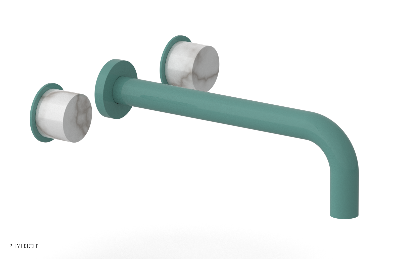 Basic II 10" Wall Lavatory Set - White Marble Handles 230-13-10