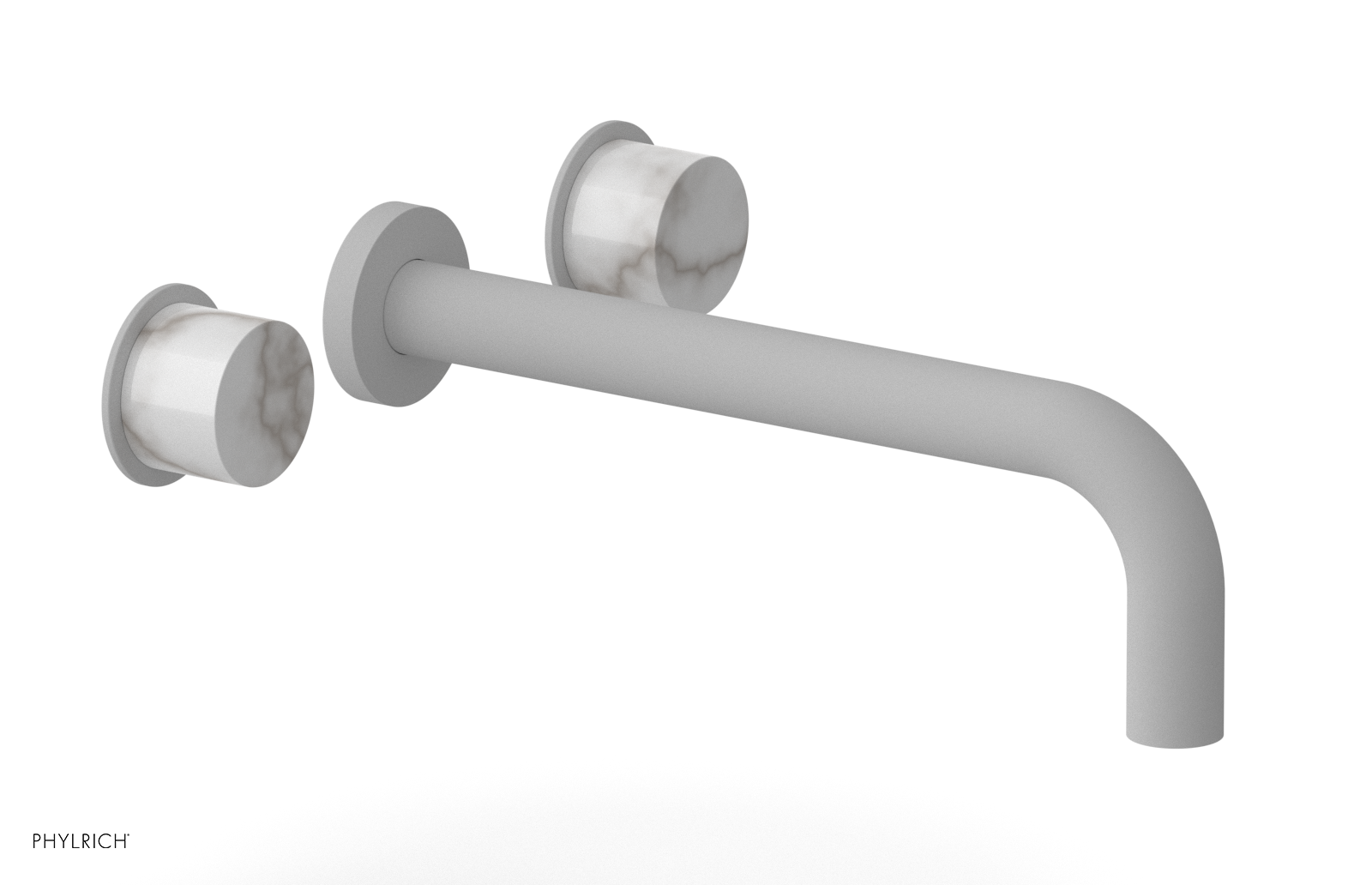 Basic II 10" Wall Lavatory Set - White Marble Handles 230-13-10