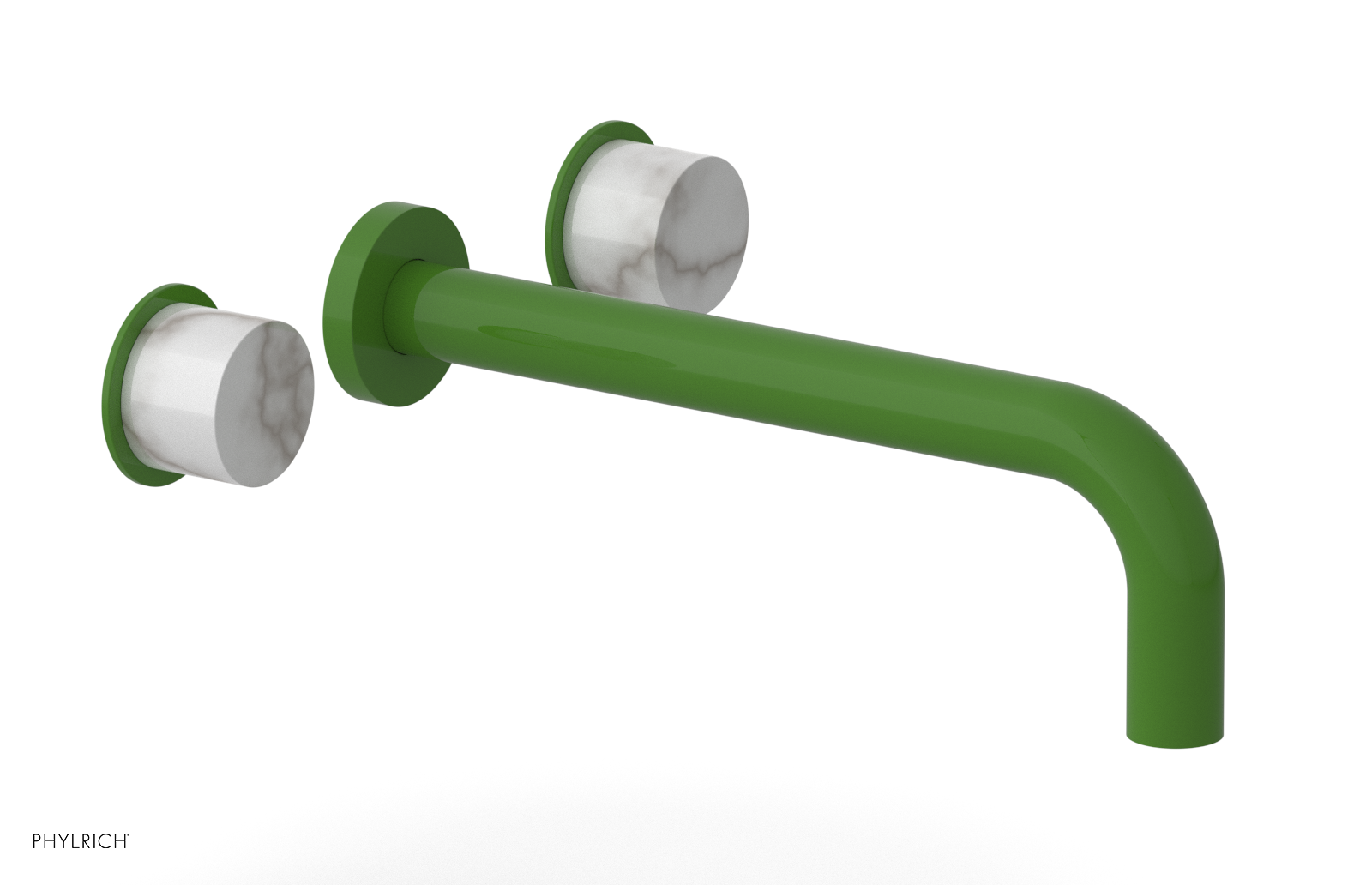 Basic II 10" Wall Lavatory Set - White Marble Handles 230-13-10