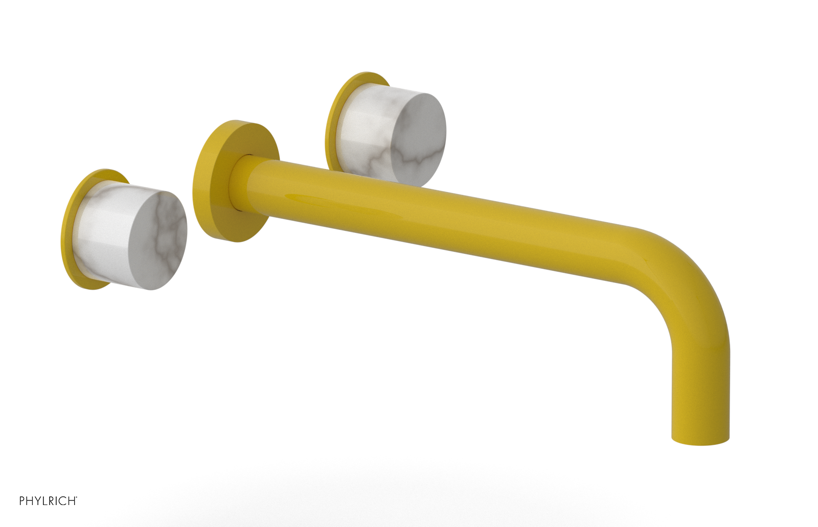 Basic II 10" Wall Lavatory Set - White Marble Handles 230-13-10