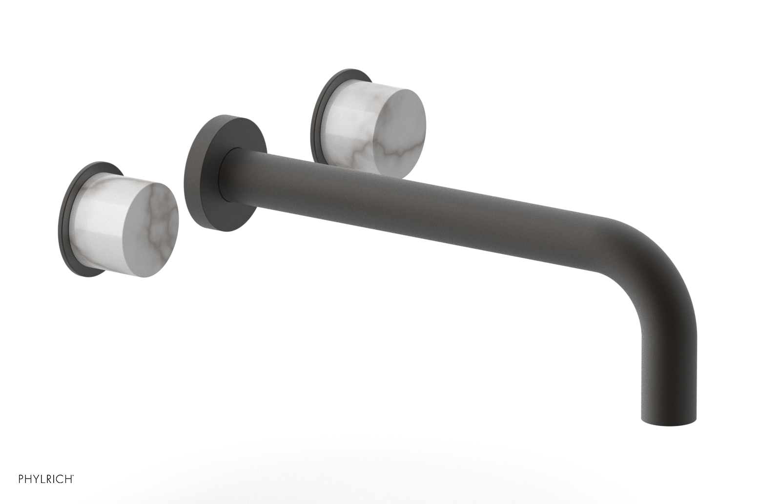 Basic II 10" Wall Lavatory Set - White Marble Handles 230-13-10 — image 1