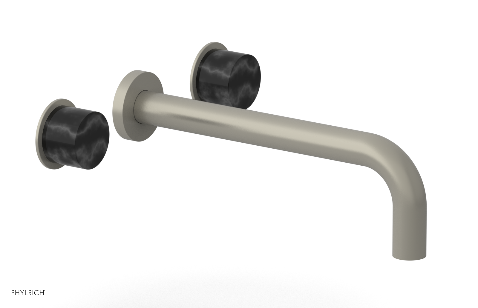 Basic II 10" Wall Lavatory Set - Black Marble Handles 230-13-10