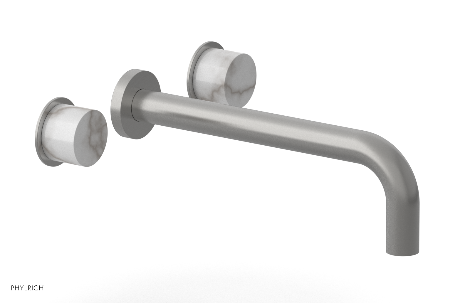 Basic II 10" Wall Lavatory Set - White Marble Handles 230-13-10 — image 1