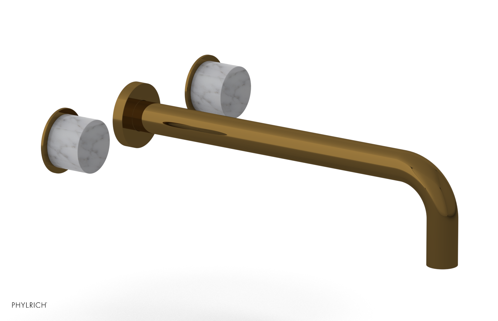 Basic II 12" Wall Lavatory Set - White Marble Handles 230-13-12 — image 1