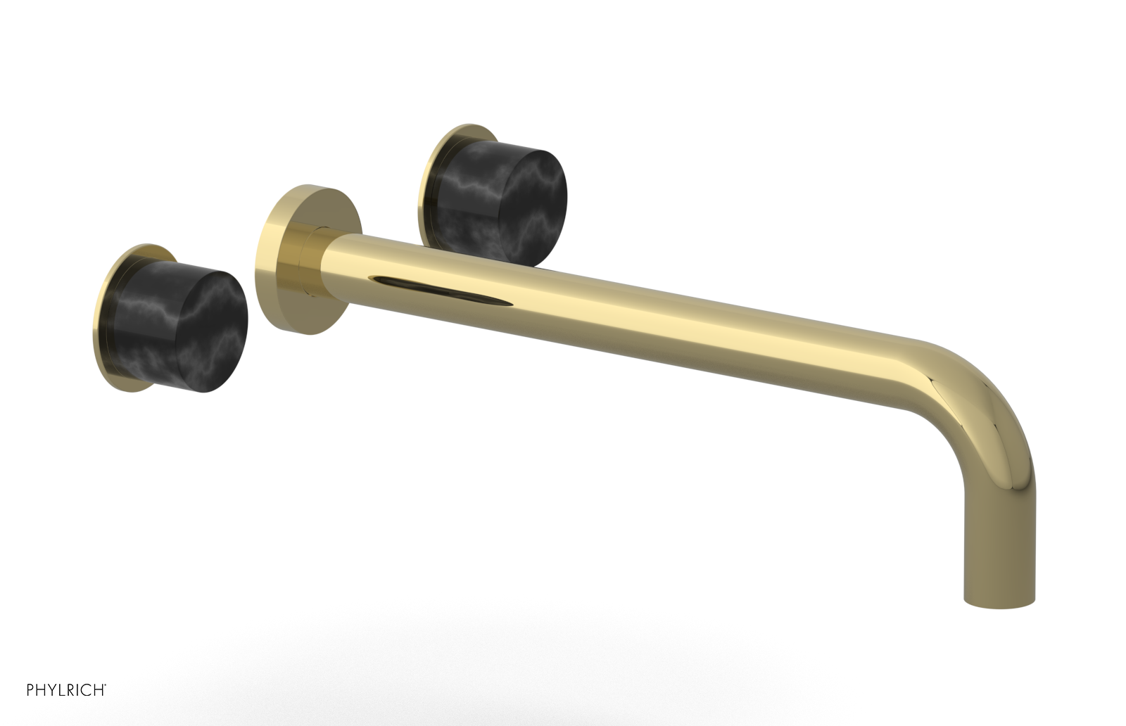 Basic II 12" Wall Lavatory Set - Black Marble Handles 230-13-12 — image 1