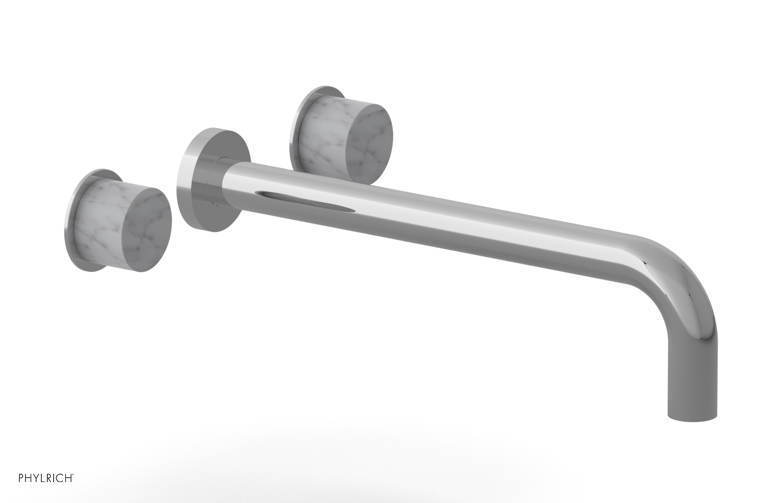 Basic II 12"  Wall Lavatory Set - White Marble Handles 230-13-12 — thumbnail 2