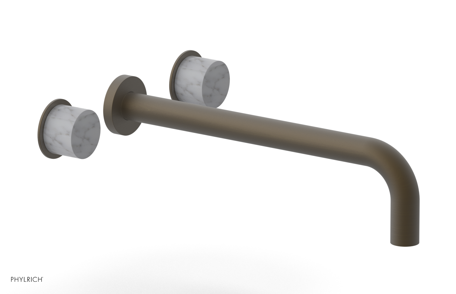 Basic II 12" Wall Lavatory Set - White Marble Handles 230-13-12 — image 1