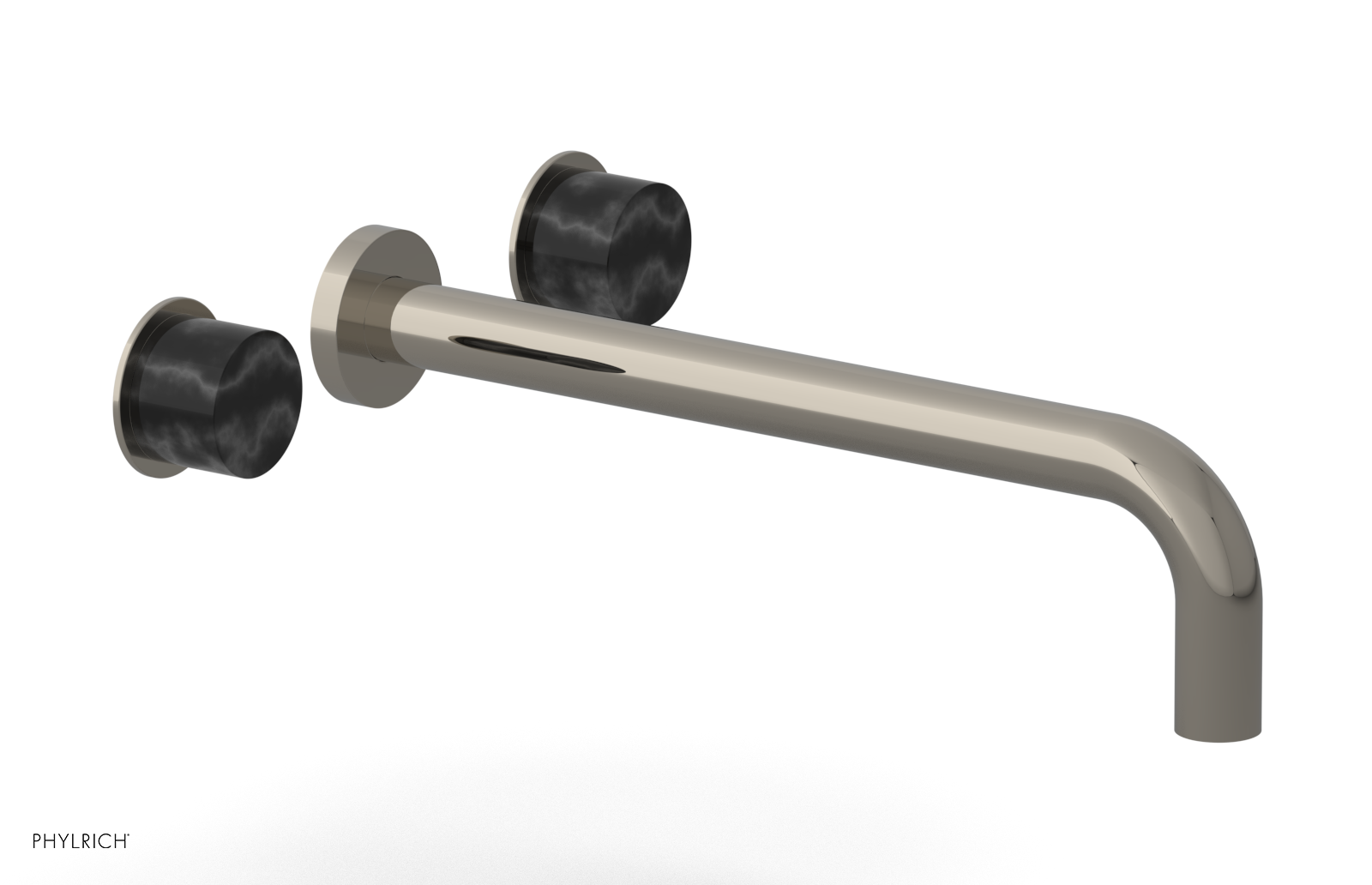 Basic II 12" Wall Lavatory Set - Black Marble Handles 230-13-12