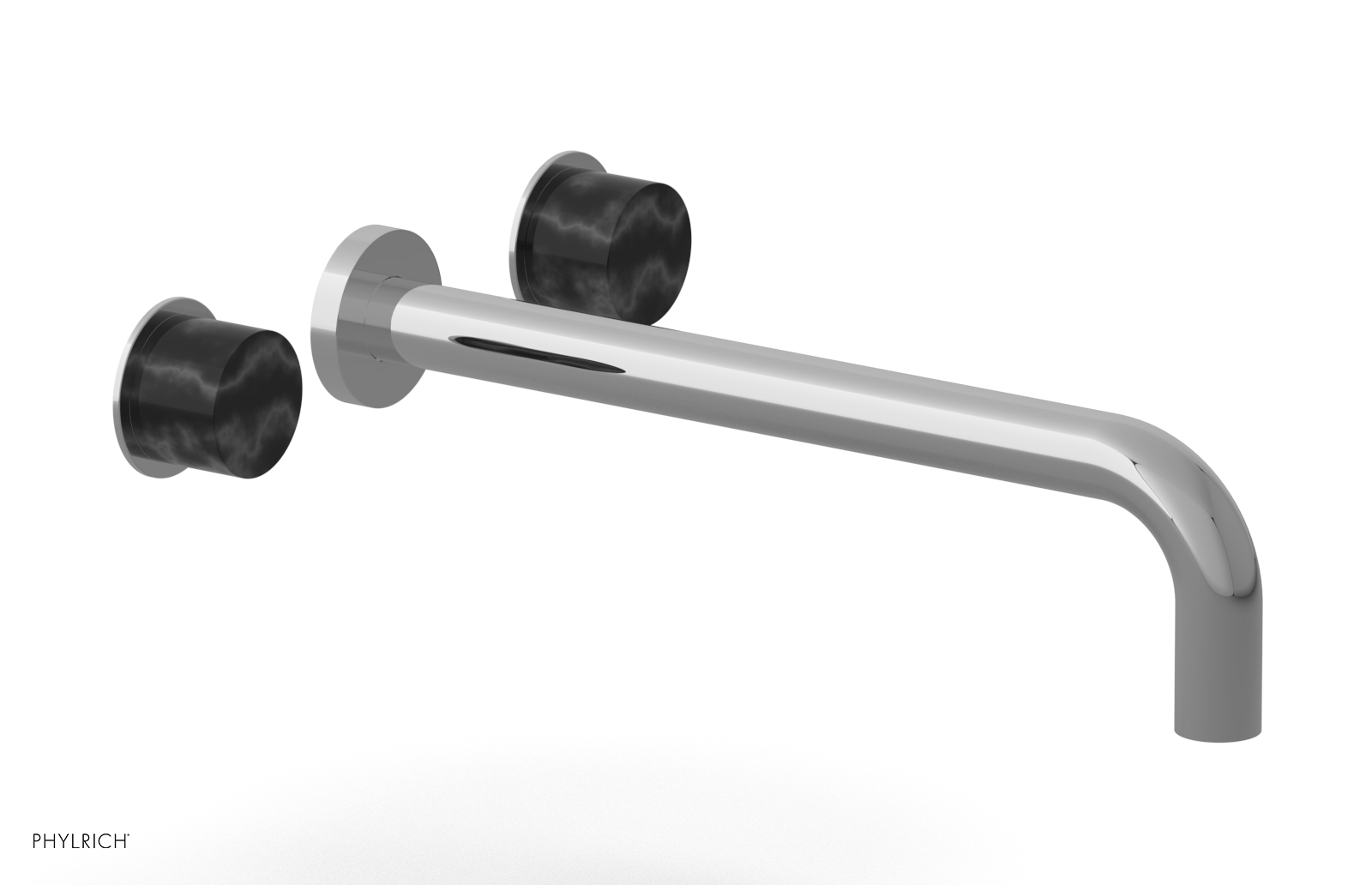 Basic II 12"  Wall Lavatory Set - Black Marble Handles 230-13-12 — image 1