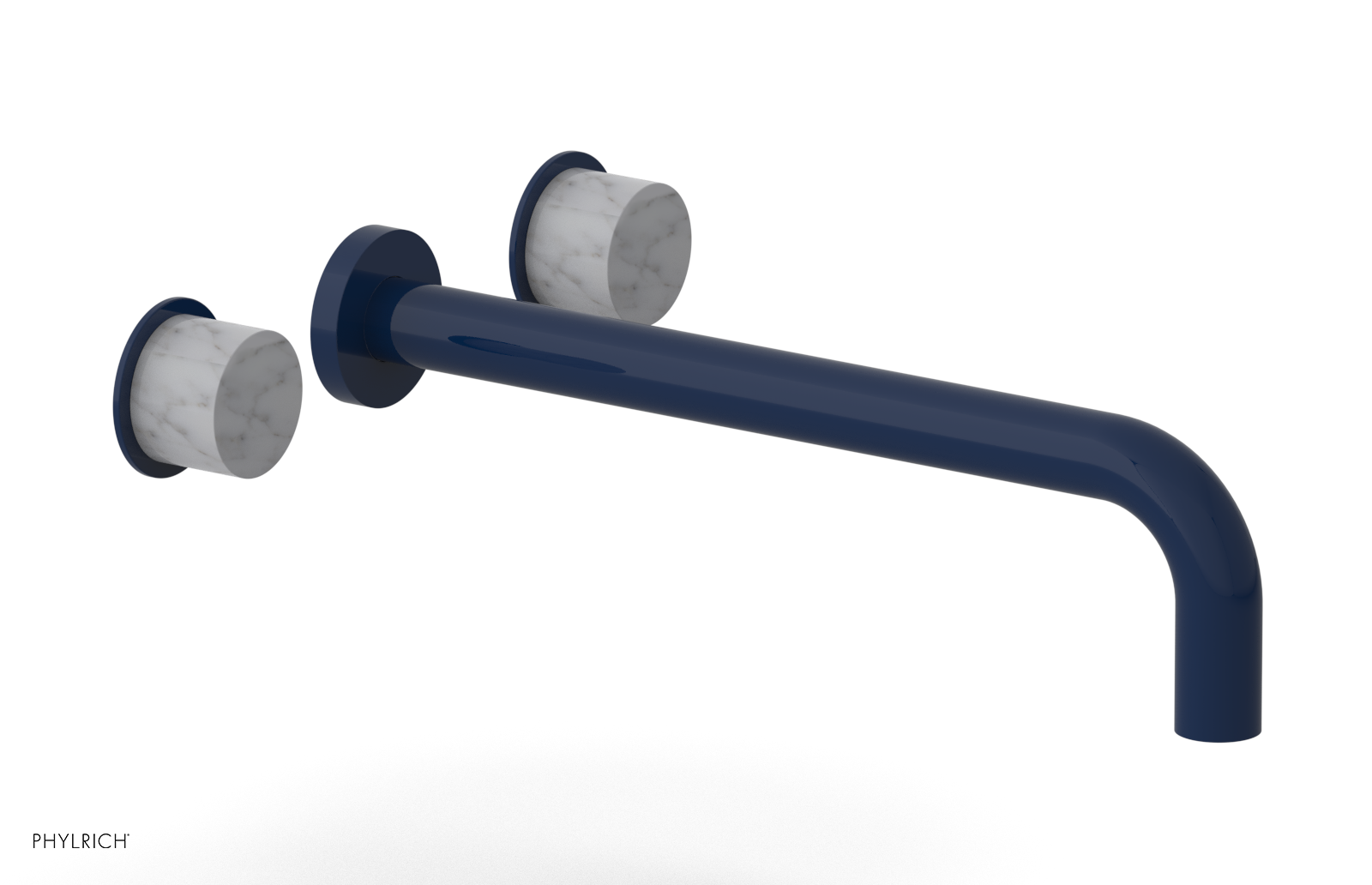 Basic II 12" Wall Lavatory Set - White Marble Handles 230-13-12 — image 1