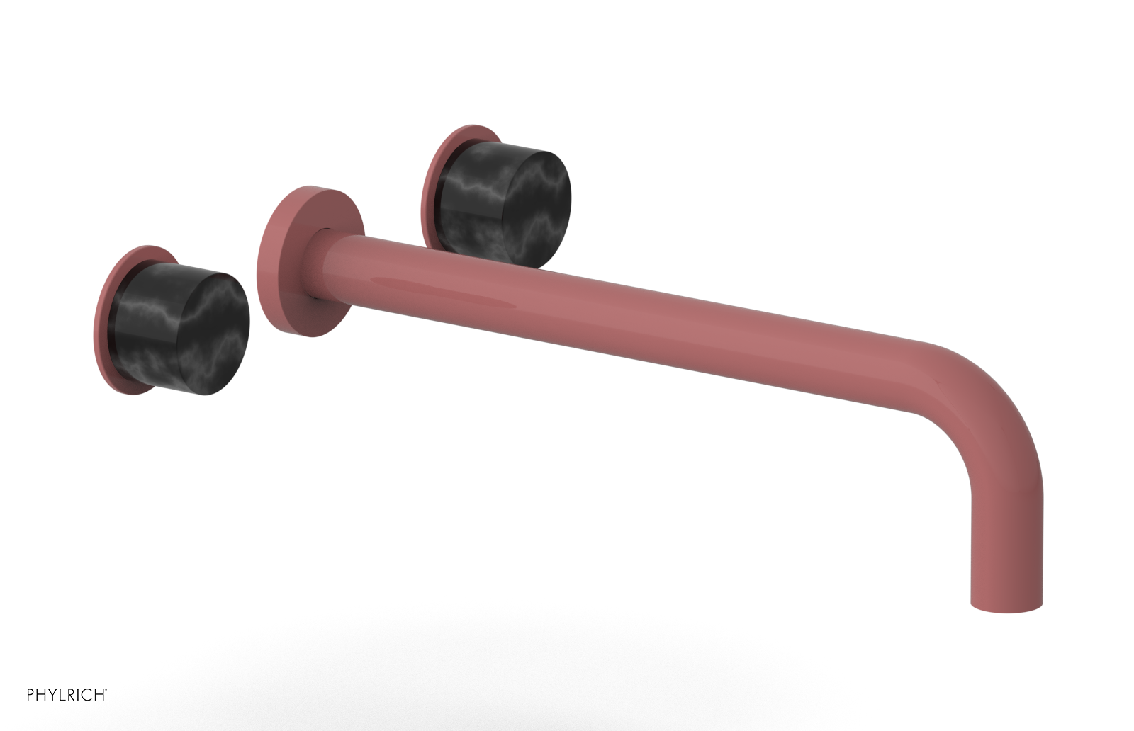 Basic II 12"  Wall Lavatory Set - Black Marble Handles 230-13-12 — image 1