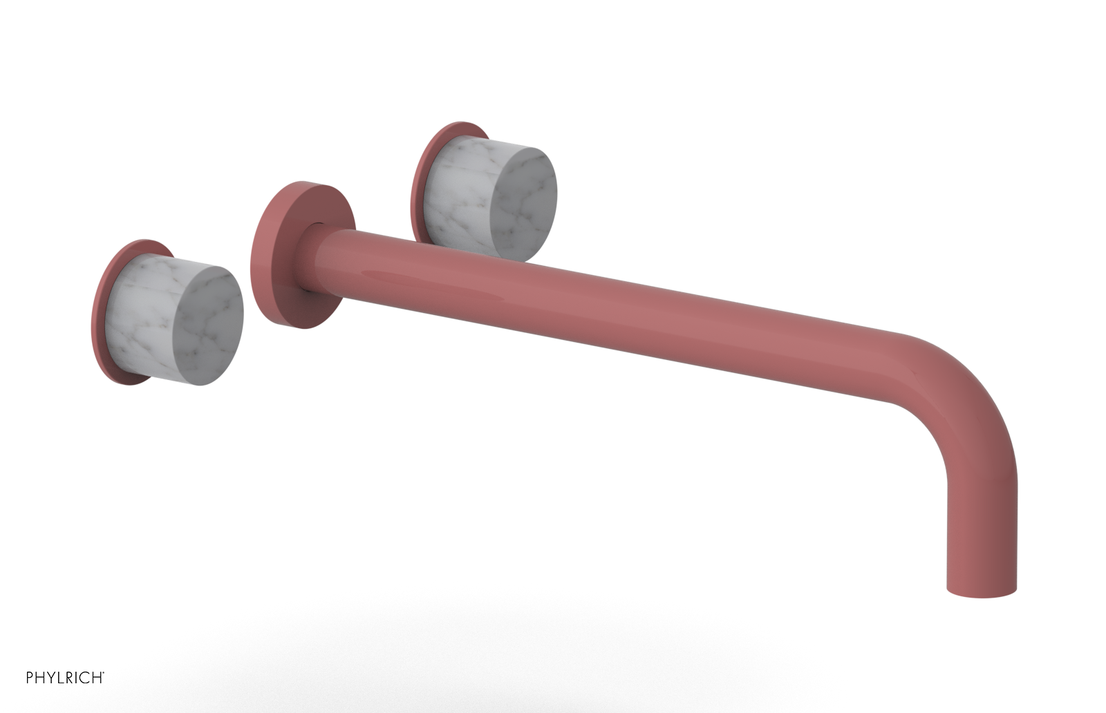 Basic II 12" Wall Lavatory Set - White Marble Handles 230-13-12 — image 1