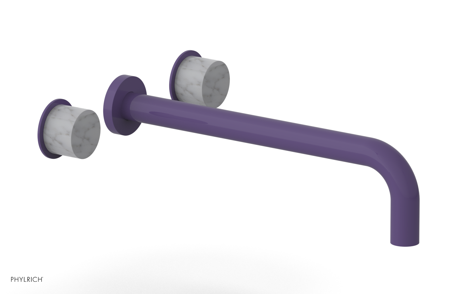 Basic II 12" Wall Lavatory Set - White Marble Handles 230-13-12 — image 1